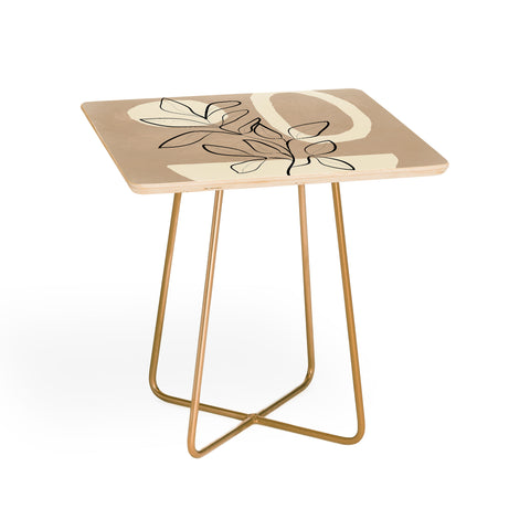 City Art Abstract Minimal Plant 7 Side Table