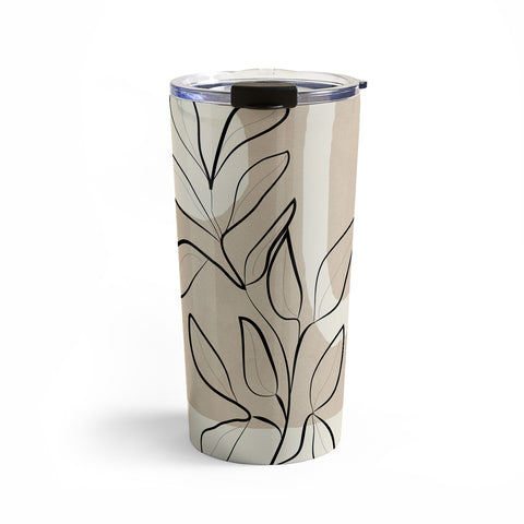 City Art Abstract Minimal Plant 7 Travel Mug