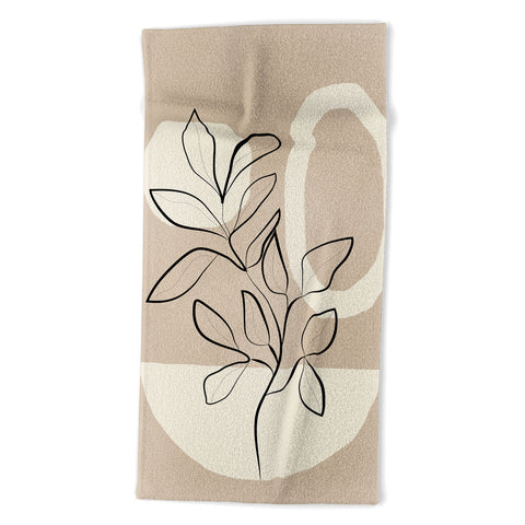 City Art Abstract Minimal Plant 7 Beach Towel