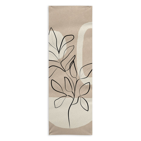 City Art Abstract Minimal Plant 7 Yoga Towel