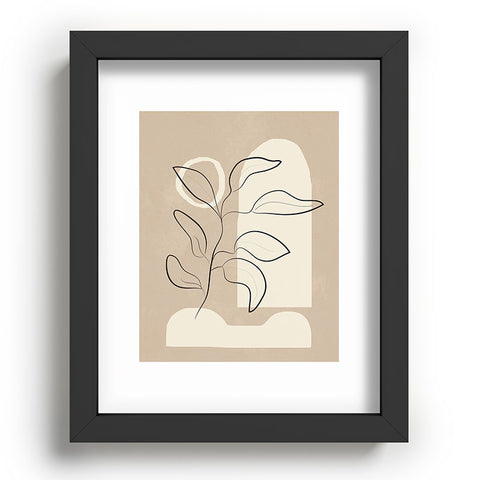 City Art Abstract Minimal Plant 8 Recessed Framing Rectangle