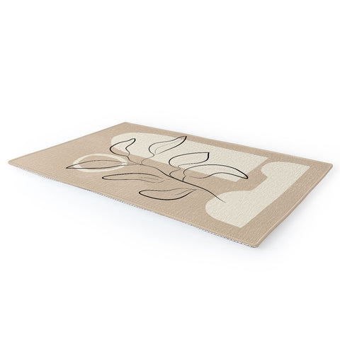 City Art Abstract Minimal Plant 8 Area Rug