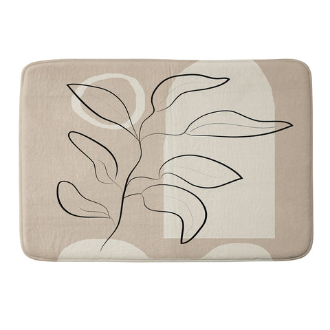 City Art Abstract Minimal Plant 8 Memory Foam Bath Mat