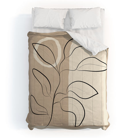 City Art Abstract Minimal Plant 8 Comforter