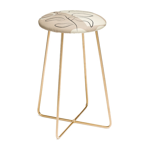 City Art Abstract Minimal Plant 8 Counter Stool