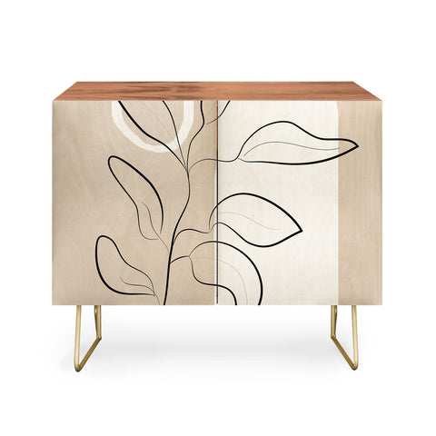 City Art Abstract Minimal Plant 8 Credenza