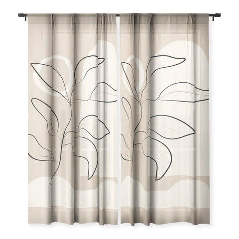 City Art Abstract Minimal Plant 8 Sheer Non Repeat