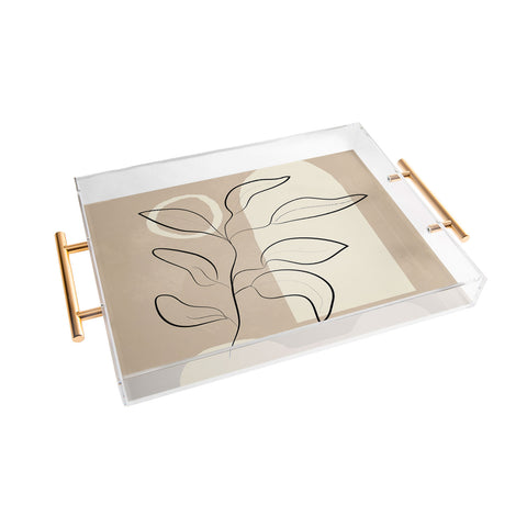 City Art Abstract Minimal Plant 8 Acrylic Tray