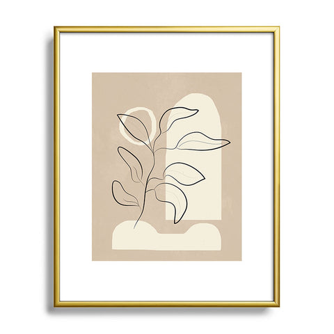 City Art Abstract Minimal Plant 8 Metal Framed Art Print