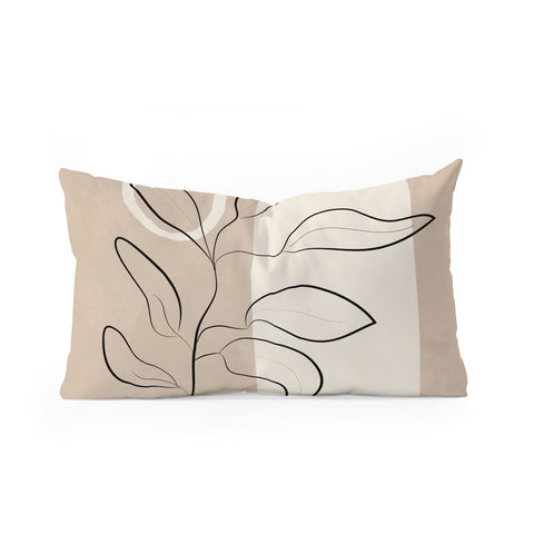City Art Abstract Minimal Plant 8 Oblong Throw Pillow