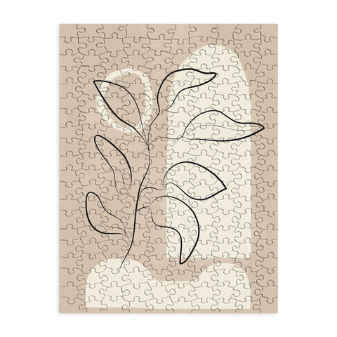 City Art Abstract Minimal Plant 8 Puzzle