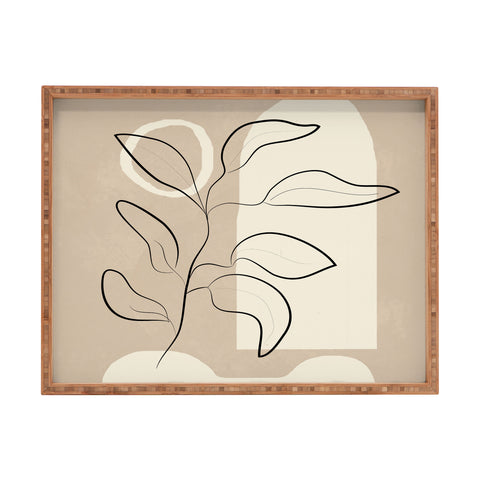 City Art Abstract Minimal Plant 8 Rectangular Tray