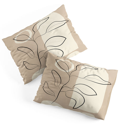 City Art Abstract Minimal Plant 8 Pillow Shams