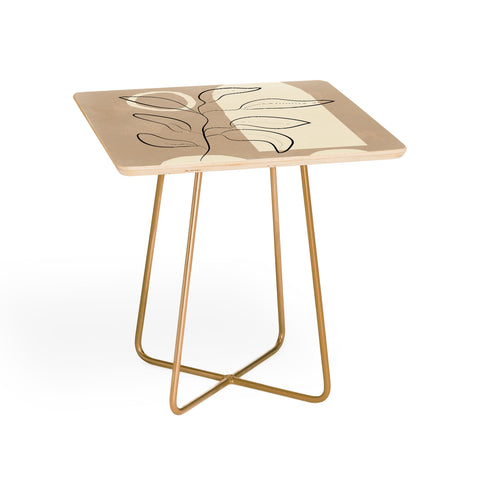 City Art Abstract Minimal Plant 8 Side Table