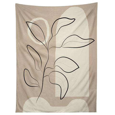City Art Abstract Minimal Plant 8 Tapestry