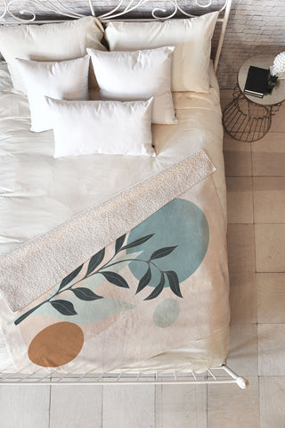 City Art Azzurro Shapes No53 Fleece Throw Blanket