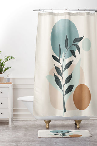 City Art Azzurro Shapes No53 Shower Curtain And Mat