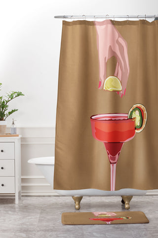City Art Cocktail Time 1 Shower Curtain And Mat
