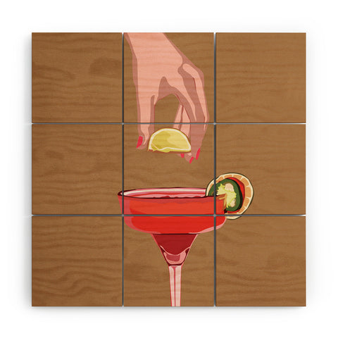 City Art Cocktail Time 1 Wood Wall Mural