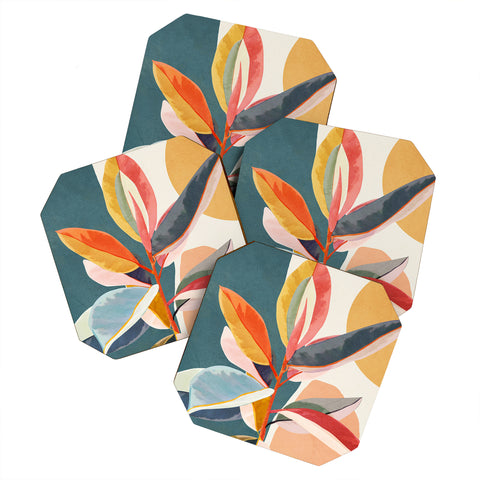 City Art Colorful Branching Out 01 Coaster Set