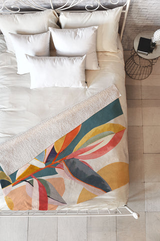 City Art Colorful Branching Out 01 Fleece Throw Blanket