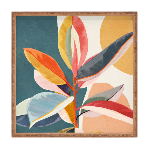 City Art Colorful Branching Out 01 Square Tray