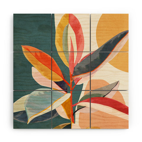 City Art Colorful Branching Out 01 Wood Wall Mural