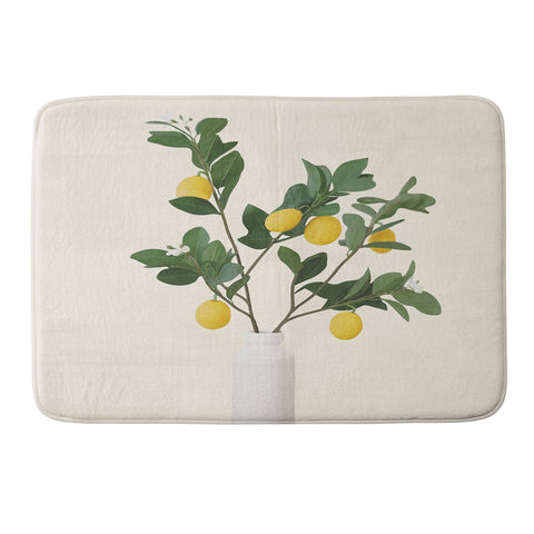 City Art Lemon Branches II Memory Foam Bath Mat