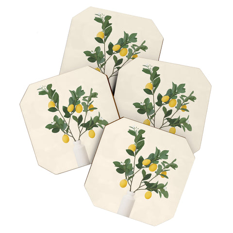 City Art Lemon Branches II Coaster Set