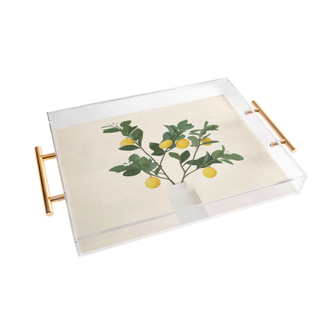 City Art Lemon Branches II Acrylic Tray