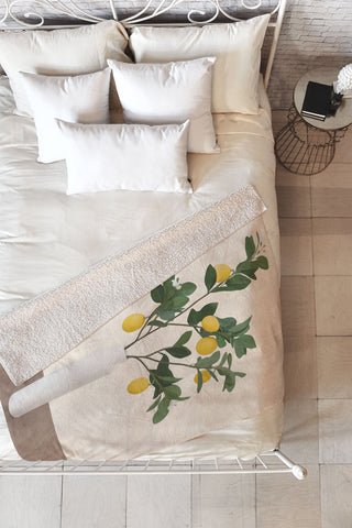 City Art Lemon Branches II Fleece Throw Blanket