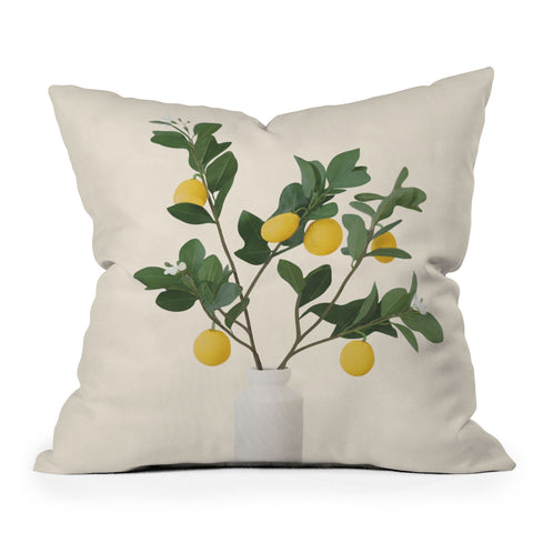 City Art Lemon Branches II Outdoor Throw Pillow