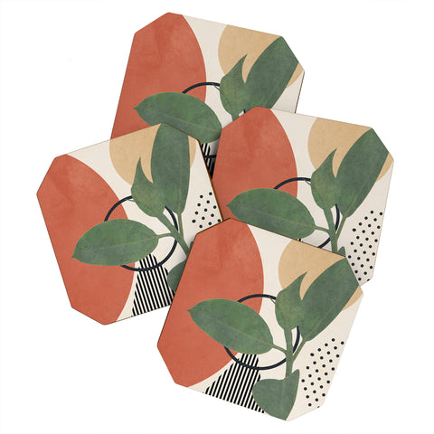 City Art Nature Geometry III Coaster Set