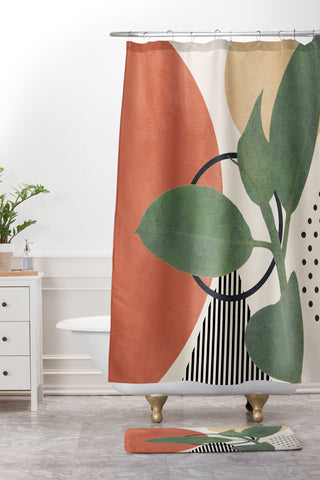 City Art Nature Geometry III Shower Curtain And Mat