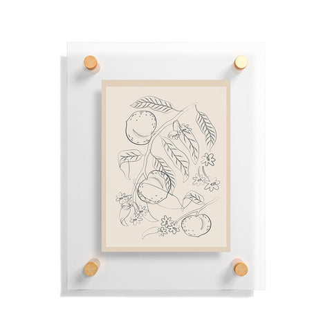 City Art Peaches Line Art 2 Floating Acrylic Print