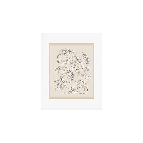 City Art Peaches Line Art 2 Art Print