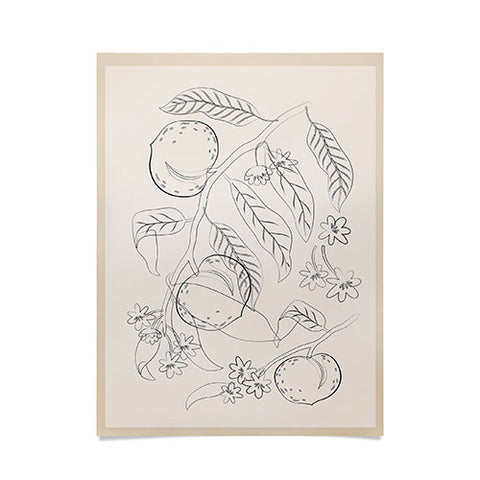 City Art Peaches Line Art 2 Poster
