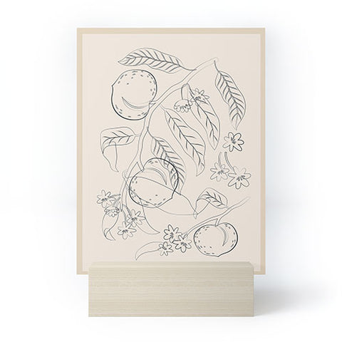 City Art Peaches Line Art 2 Mini Art Print