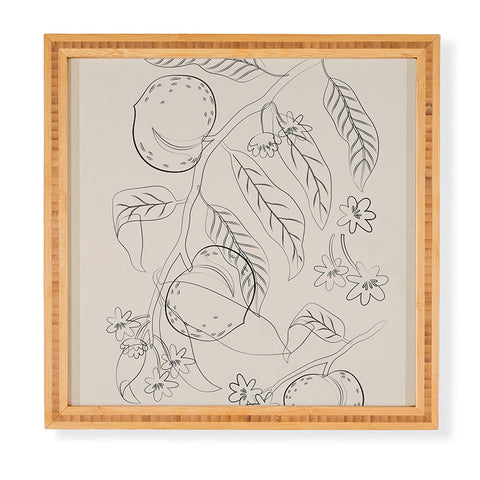 City Art Peaches Line Art 2 Framed Wall Art
