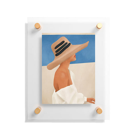 City Art Summer Hat Floating Acrylic Print
