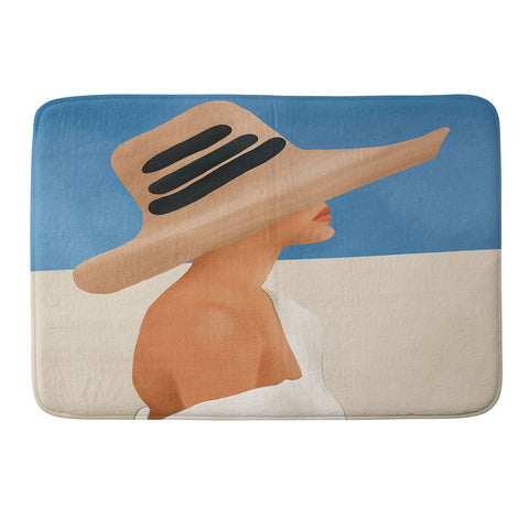 City Art Summer Hat Memory Foam Bath Mat
