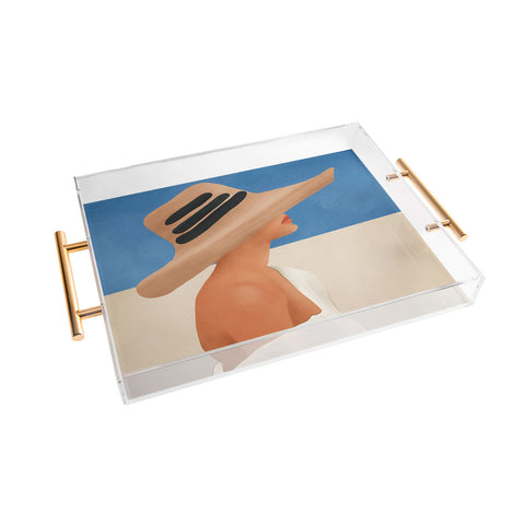 City Art Summer Hat Acrylic Tray