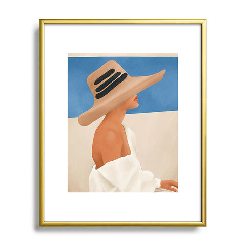 City Art Summer Hat Metal Framed Art Print