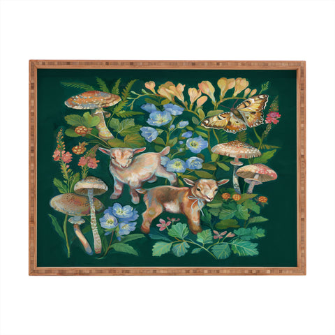 Clara McAllister baby goats Rectangular Tray