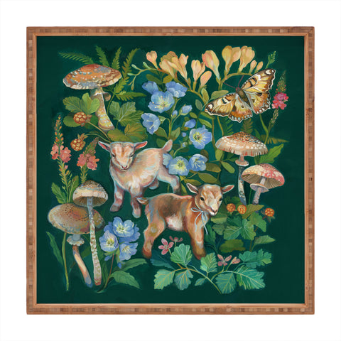 Clara McAllister baby goats Square Tray