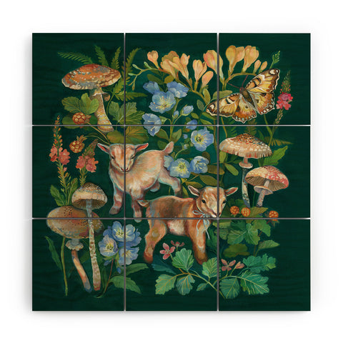 Clara McAllister baby goats Wood Wall Mural