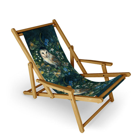 Clara McAllister Barn Owl Moon forest Sling Chair