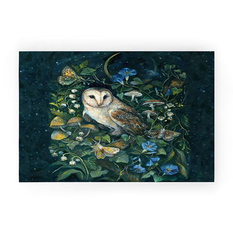 Clara McAllister Barn Owl Moon forest Welcome Mat