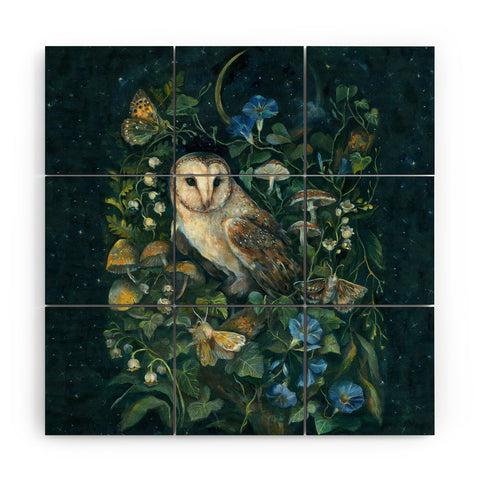 Clara McAllister Barn Owl Moon forest Wood Wall Mural
