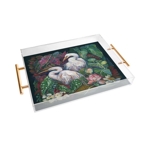 Clara McAllister Begonia Egret Acrylic Tray